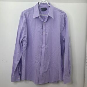 Tommy Hilfiger Slim Fit Purple Gingham Dress Shirt Mens L 15.5 34/35